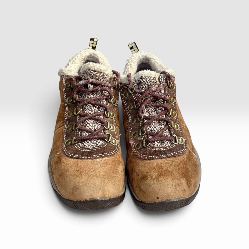 Merrell Kamori Chill Womens 8 Dark Earth Suede Fur Lined Hiking Shoes J099937C - Picture 5 of 12